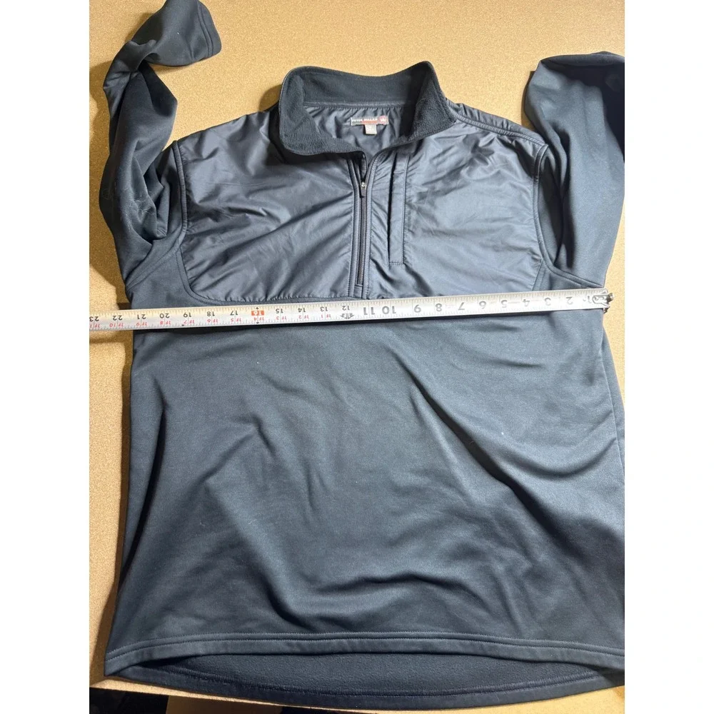 Peter Millar Crown Sport Mens Black Hybrid Quarter Zip Pullover The Clint M